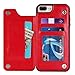 Price comparison product image squarex FANTASTIC Shockproof Flip Cover For iPhone 8 Plus Magnetic Leather Wallet Case Card Slot (Red, iPhone 8 Plus)