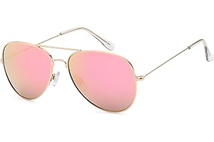 styleBREAKER Kinder Sonnenbrille Pilotenform mit verspiegelten oder getönten Gläsern | Edelstahl Rahmen UV400 Schutz | für Jungen und Mädchen 4 bis 10 Jahre