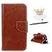 Produktbild Microsoft Lumia 550 Hülle, Nokia N550 Schutzhülle Leder Hülle, Alfort 3 in 1 Flip Wallet Fashion Design Dual Use Falten Premium PU Leder Tasche Case Cover Folio Mappen Kasten Abdeckung für Microsoft Lumia 550 / Nokia N550 4.7" Smartphone Funktion Unterstützte Telefone ( Braun ) + Netter Staub Stecker + Alfort Schwarz Stylus Pen