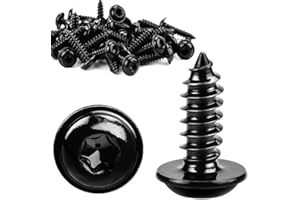 KGGZKG 60 sztuk wkrętów do drewna, M4 x 10 mm, czarne, ocynkowane, płaskie, z tarczą, do paneli akustycznych, stal nierdzewna 304, śruby talerzowe TORX, 60 sztuk