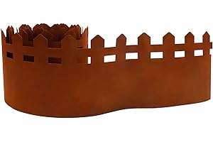 UNUS Garden Rasenkante Metall Rostoptik Zaunoptik Beeteinfassung Rost Beetumrandung 21x500cm