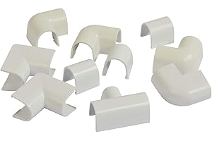 cablefix INOFIX Conexiones de Esquina y de Piezas en T para 2202 Canal, Blanco, 3220-2-