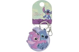 Peers Hardy - Disney Lilo and Stitch Blue and Pink Compact Mirror and Hairbrush Keychain
