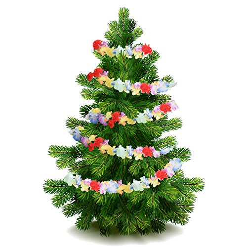 Fleurs Hawaïenne, ivencase Guirlande Hawaienne multicolore Colliers de Leis colorés réutilisables décoration - 60pcs Guirlande de Fleurs Idéal pour la cérémonie de Fête Soirée Anniversaire Vacances