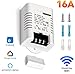 Produktbild MiMoo Smart Wireless WiFi Schalter, Fernbedienung Smart Switch Lichtschalter Kompatibel mit Alexa, Google Home, Google nest, Smartphone App für Haus, LED Pflanzen Grow Lichter, 16 A, weiß