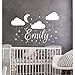Produktbild Name Wandtattoo Baby Kinderzimmer Wandaufkleber Mädchen Name für Sohn Kinderzimmer Vinyl Decals Wolken Wand Kunst Dekor Mond Sterne Aufkleber 86 * 56cm