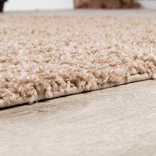 Shaggy Teppich Hochflor Langflor Teppiche Wohnzimmer Preishammer versch. Farben, Größe:120×170 cm, Farbe:beige - 3