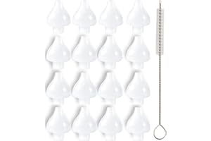 BABYWNOSS Lot de 16 - embout seringue nasale bebe - embout mouche bebe (Blanc, 16 pièces+ 1 Brosse)