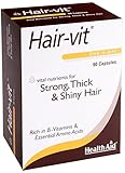 HealthAid Hair Vitamins for Hair Growth with Essential Vitamins and Minerals, 90 Capsules
