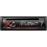 Pioneer Deh-S320Bt, Autoradio 1DIN, Sintonizzatore CD con RDS, Bluetooth, MP3, Ingresso USB e AUX, Sistema Vivavoce, App Smar