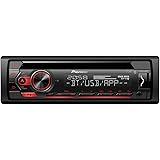 Pioneer DEH-S320BT Radio Samochodowe, Czarno/Czerwony, M. Bluetooth