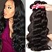 Longqibeauty®100%Brazilian Hair Mixed Length 3bundles Body Wave Multiple Choices 8-30inch Virgin Brazilian Human Hair Extension Unprocessed Natural Black Color for Women (14inch 16inch 18inch)