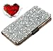 Produktbild für iPhone 6 4.7 inch,Tonsee Luxus Bling Metal Crystal Diamond Geldbörse Flip Fällen Abdeckungen für iPhone 6 6 s,silber