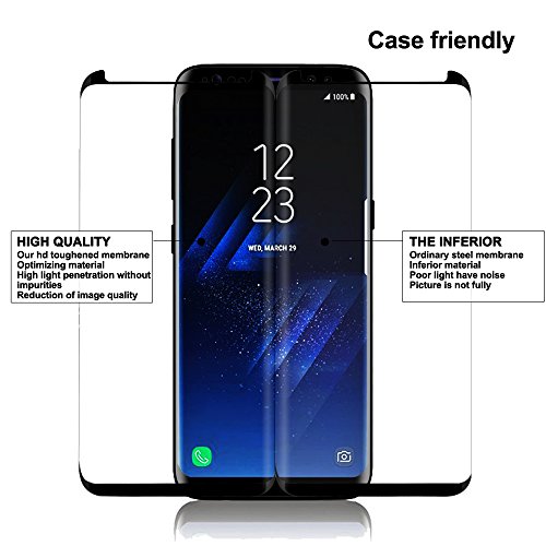 Samsung Galaxy S8 Displayschutzfolie, Otao [case-friendly Version] 3D Curve Passform klar gehärtetem Glas Displayschutzfolie für Samsung S8 Displayschutzfolie - 6