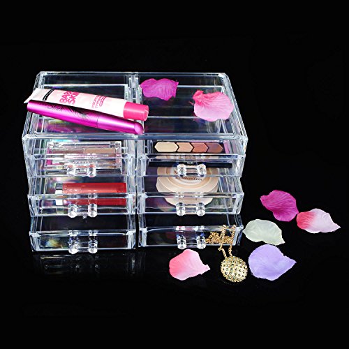 Acryl Kosmetik Organizer Make Up Aufbewahrung Kosmetikorganiser mit Schubladen 125x110x240mm - 3