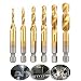 Produktbild Phego 6 teilig Kombi Gewindebohrer Bit Satz 1/4'' HSS M3-M10 Schraube Sechskantschaft Senker Werkzeuge Bohrer Bit Set(6-teilig(6542))