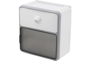 MoYouno Paper Towel Dispenser Wall Mounted,Waterproof Tissue Roll Holders,Bathroom Tissue Holders，Roll Paper Towel Holder with Phone Shelf and Drawer,Wall Tissue Box (white)