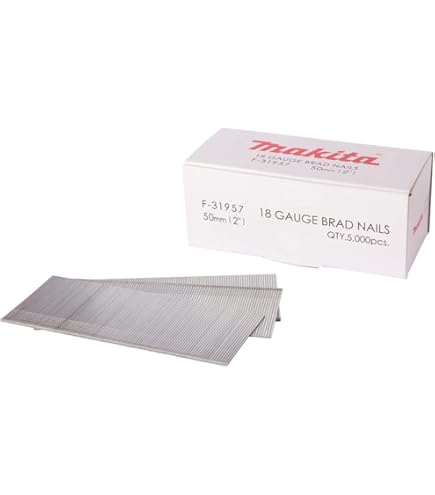 F-31931 - Clous Tête Homme Mini Brads 18 Ga Galvanisés, Pour Cloueurs Pneumatiques (DBN500, SKN12, NT45A, IM50