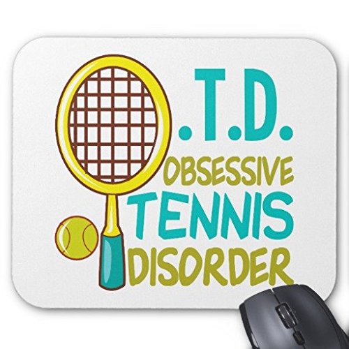 Price comparison product image Gaming Mouse Pad Funny Tennis on Black Rectangle Office Mousepad 9" x 7"
