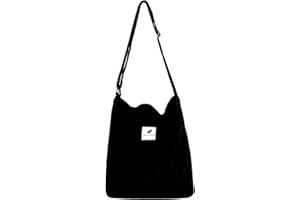 Jiliyote Cord Umhängetasche damen Schultertasche mit reißverschluss,Tasche groß Umhängetasche Cordtasche Beuteltasche für mädchen Schule Uni Einkauf Büro