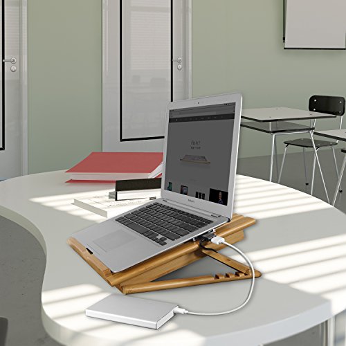 Macally ECOFANPRO2 kühlende Notebookauflage aus Bambus mit Höhenverstellung - 6