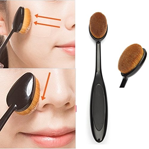 LuckyFine Pro Oval Brush Makeup Cosmetic Foundation Liquid Cream Powder Blush Pigment Tool