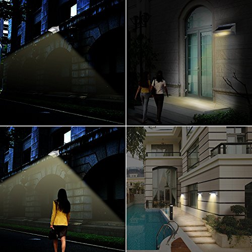 iThird Solarleuchte mit bewegungsmelder für Garten, Veranda, Treppen, Terrasse, Garagen, Eingang, 21 superhelle LEDs, 3 Beleuchtungsmodi, Metallgehäuse(Warmweiß) - 6