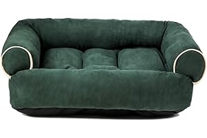 RICHRAIN Canapé-lit Pour Chien à Sommeil Profond Litière Pour Chat De Haute Qualité Lit Pour Animaux De Compagnie Plus épais Et Chaud En Hiver Pour Petits Chats Et Chiens (L,vert)