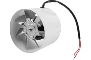 FUBESK Ventilador extractor de humo de 100 mm, extractor de humo, ventilador de tubo en línea de 140 m³/h, silencioso, soplador de ventilación para el hogar e interior, color