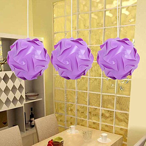 Original DIY Lampe Schatten Puzzle Jigsaw IQ lightshade – Decke Lampenschirm – Beleuchtung Moderne Pendelleuchte – Flat Pack Self Assembly 30pcs Set Durchmesser 25 cm (violett) - 2