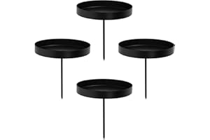KINDPMA 4 Pezzi Portacandele Dell'Avvento Candelabro Nero Portacandele da Tavolo 8cm Supporto per Candele in Ferro Candelabro Natalizio per Ghirlanda di Natale Decorazione Del Camino da Tavolo (Nero)