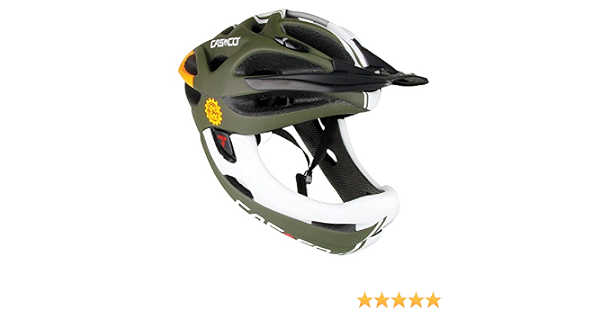 Casco Downhill Integrale Viper MX con Mentoniera, Olive-Weiß, L (58-62 cm)  : Sport e tempo libero