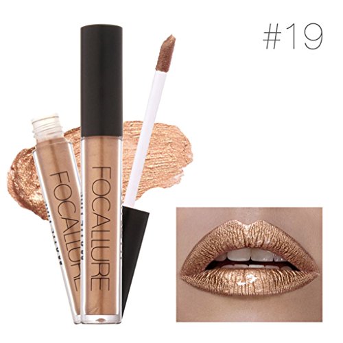 Lipstick Vovotrade FOCALLURE Neue Mode Lippenstift Kosmetik Frauen Sexy Lippen Metallic Lip Gloss_D - 2