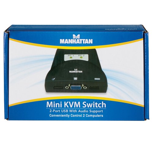 Manhattan 2-Port Mini-KVM-Switch mit Audio USB schwarz 151245 - 3