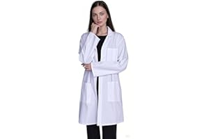 Voarge Camice Bianco da Laboratorio Medico Lavoro, Laboratorio Chimico per Studente Scuola Infermiera Cosplay Lavoro Abbigliamento
