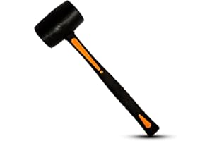 BRACKIT Heavy Duty Large 32cm Long x 16oz. Solid Rubber Mallet Hammer with Soft Grip – Ideal for Tilers Builders Brick Layers and Camping Travelling – Commercial-Grade Extra Durable Construction