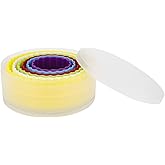 GOTH Perhk 6 Pcs Round Cookie Cutters, Plastic Double Sided Plain/Crinkle Biscuit Cutter Set, Round Pastry Cutters Kitchen Ga