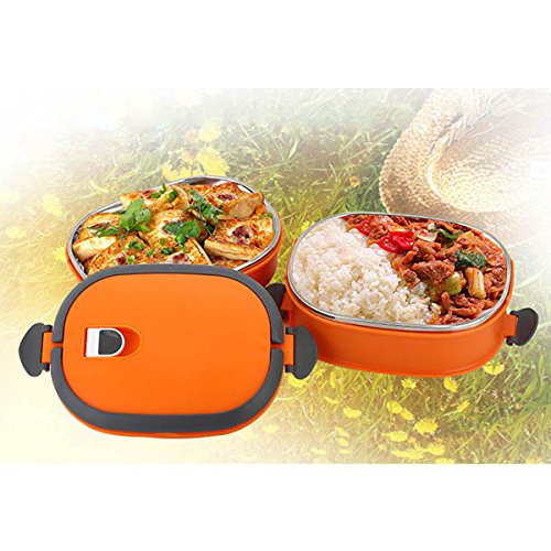 Aliciashouse Vakuum-Dichtung Stacking isolierter Lunch Box Edelstahl thermische Isolierung Bento Box Dual Griff Container-grüne & 2 Schicht - 5