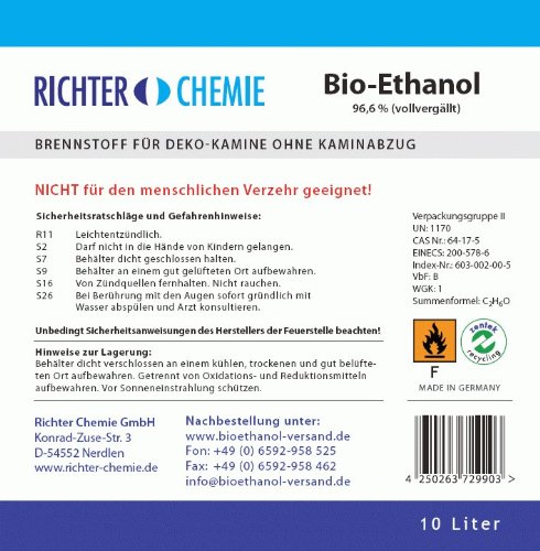 20L (2x10L) Bioethanol 96,6% – Markenprodukt BioFair® – geprüfte Laborqualität - 3