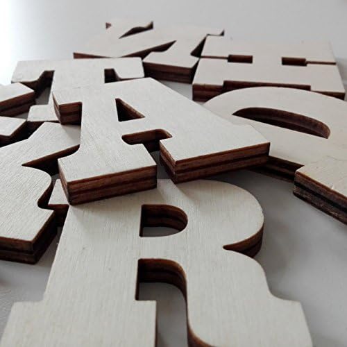 ONEOFF TOYS 10 LETTERS OF YOUR CHOICE Block letters Uppercase WEST beautiful letter in natural poplar wood laser-cut H: 6 cm