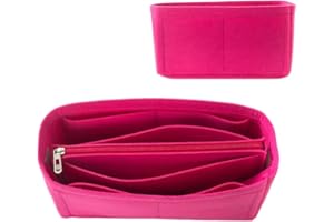 Mausouca Filz-Geldbörsen-Organizer mit Reißverschluss, Taschenorganizer für Damen, perfekt für Tragetasche, Neverfull Tote (Dunkelrosa, klein)