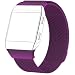 Produktbild Armband für Fitbit Ionic , FEITONG Milanese Edelstahl Uhrenarmband Zubehör Sport Watchband Straps für Fitbit Ionic (238mm, Lila)
