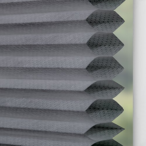 Lichtblick PTT.110.130.02 Plissee Klemmfix TOP, Thermo, ohne Bohren, verspannt – Grau 110 x 130 cm (B x L) - 4