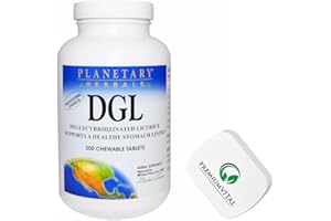 PremiumVital Planetary Herbals DGL (estratto di radice di liquirizia), 380mg, 200 compresse masticabili Vegane, con pratico portapillole, Testato in Laboratorio, Senza Glutine, Senza Soia, Vegetariano