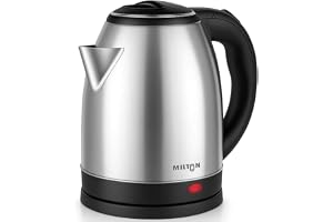 Milton Rapid Electric Kettle 1.8L | 1500 Watts | Stainless Steel Hot Water portable Electric Kettle for Home, Office | Auto Shut-Off with Wide Mouth | Cool-touch Handle and Single-Touch Lid Lock