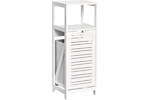 TENDANCE MUEBLE BAJO DE MDF CON UN ESTANTE + CESTO DE ROPA SUCIA - MIAMI