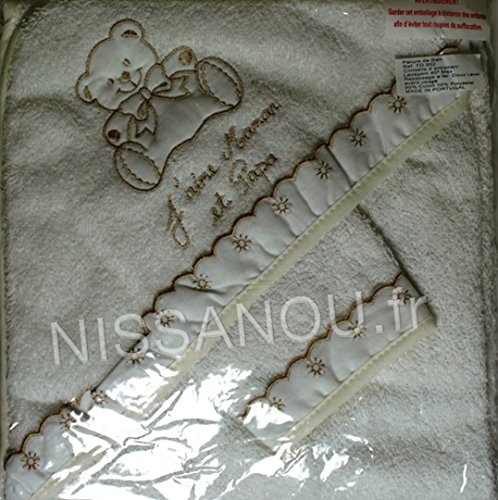 Bathrobe Set With Muslin Washcloth Set, Gift for a New Baby, Bgjpm Baby NISS Anoue