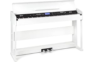 SCHUBERT MUSICAL INSTRUMENTS Schubert Digitalpiano, 88 Tasten, 360 Klangfarben, 160 Rhythmen, 80 Demosongs Zweistimmigkeitsfunktion, integriertes Metronom, viele zuschaltbare Effekte, LC-Display, Verbinden mit Smartphone, weiß