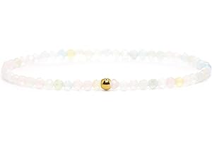 Echtes Morganit Edelstein Armband mit facettierten 3mm Perlen - verschiedene Längen - Heilstein Schutzstein Edelsteinarmband Glücksbringer Talisman Geschenk (Morganit, 16CM)