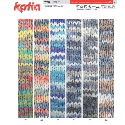 Katia Washi print Farbe 307 jeans-steingrau-weiß - 4